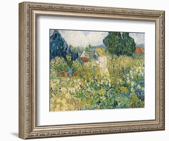 Mademoiselle Gachet in Her Garden at Auvers-Sur-Oise (Mademoiselle Gachet-Vincent van Gogh-Framed Art Print