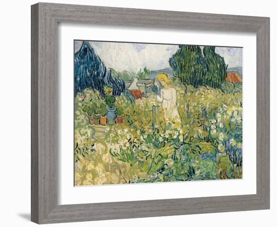 Mademoiselle Gachet in Her Garden at Auvers-Sur-Oise (Mademoiselle Gachet-Vincent van Gogh-Framed Art Print