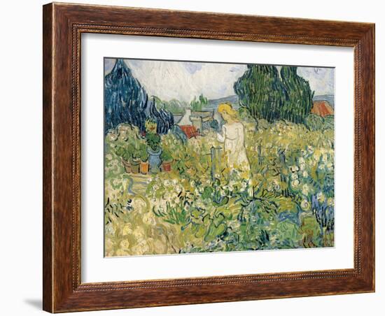 Mademoiselle Gachet in Her Garden at Auvers-Sur-Oise (Mademoiselle Gachet-Vincent van Gogh-Framed Art Print