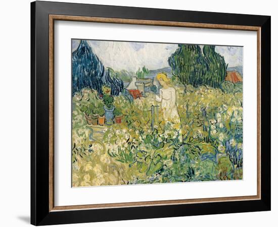 Mademoiselle Gachet in Her Garden at Auvers-Sur-Oise (Mademoiselle Gachet-Vincent van Gogh-Framed Art Print