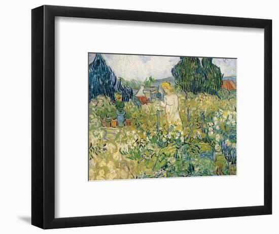 Mademoiselle Gachet in Her Garden at Auvers-Sur-Oise (Mademoiselle Gachet-Vincent van Gogh-Framed Premium Giclee Print