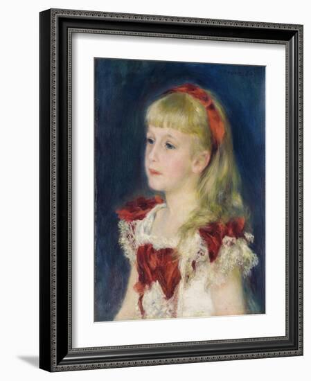 Mademoiselle Grimprel Au Ruban Rouge, 1880-Pierre-Auguste Renoir-Framed Giclee Print