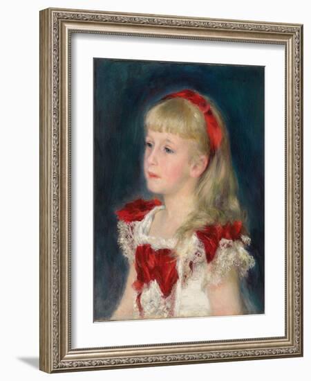 Mademoiselle Grimprel with a Red Ribbon (Mademoiselle Grimprel au ruban rouge)-Pierre-Auguste Renoir-Framed Giclee Print