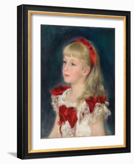 Mademoiselle Grimprel with a Red Ribbon (Mademoiselle Grimprel au ruban rouge)-Pierre-Auguste Renoir-Framed Giclee Print