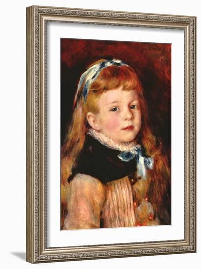 Mademoiselle Grimprel with Blue Hair-Band-Pierre-Auguste Renoir-Framed Art Print