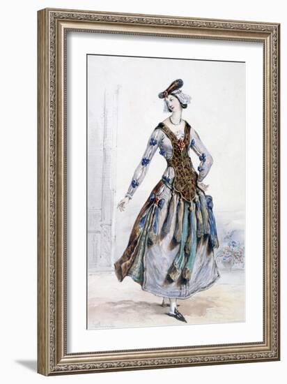 Mademoiselle Sophie, Costume Design for an Opera, C1820-1857-Achille Deveria-Framed Giclee Print