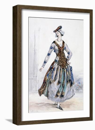 Mademoiselle Sophie, Costume Design for an Opera, C1820-1857-Achille Deveria-Framed Giclee Print