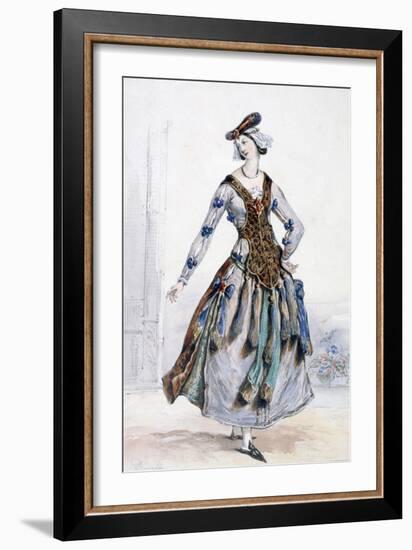 Mademoiselle Sophie, Costume Design for an Opera, C1820-1857-Achille Deveria-Framed Giclee Print