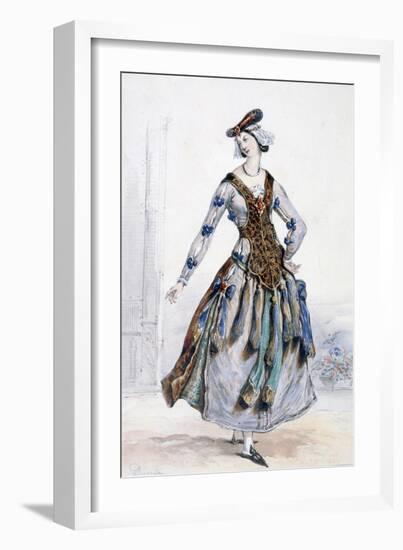 Mademoiselle Sophie, Costume Design for an Opera, C1820-1857-Achille Deveria-Framed Giclee Print