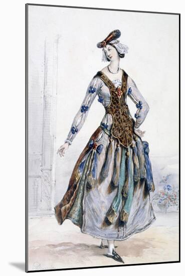 Mademoiselle Sophie, Costume Design for an Opera, C1820-1857-Achille Deveria-Mounted Giclee Print