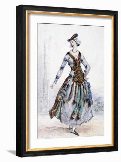 Mademoiselle Sophie, Costume Design for an Opera, C1820-1857-Achille Deveria-Framed Giclee Print