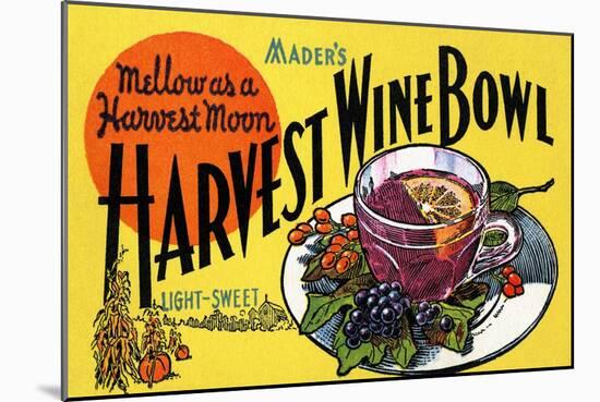 Mader's Harvest Wine Bowl-Curt Teich & Company-Mounted Art Print