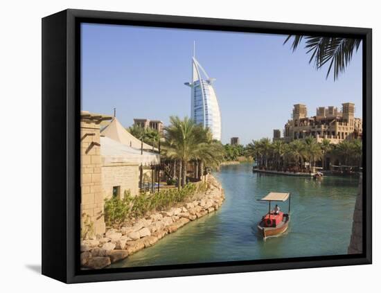 Madinat Jumeirah and Burj Al Arab Hotels, Jumeirah Beach, Dubai, United Arab Emirates, Middle East-Amanda Hall-Framed Premier Image Canvas