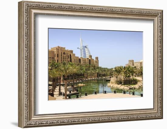 Madinat Jumeirah Hotel and Burj Al Arab, Dubai, United Arab Emirates, Middle East-Amanda Hall-Framed Photographic Print