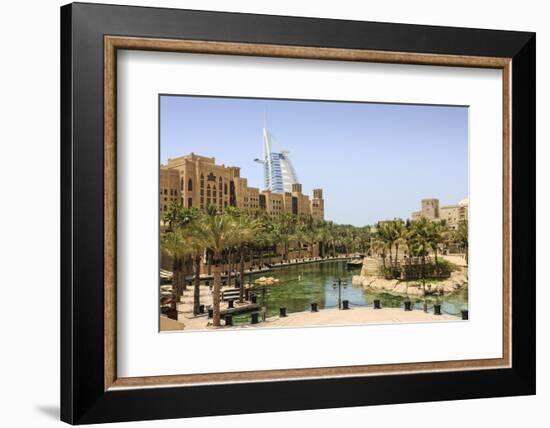 Madinat Jumeirah Hotel and Burj Al Arab, Dubai, United Arab Emirates, Middle East-Amanda Hall-Framed Photographic Print