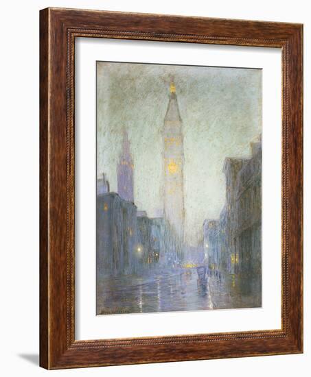 Madison Avenue at Twilight, c.1911-Lowell Birge Harrison-Framed Giclee Print