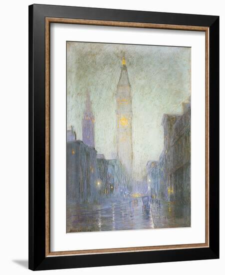 Madison Avenue at Twilight, c.1911-Lowell Birge Harrison-Framed Giclee Print