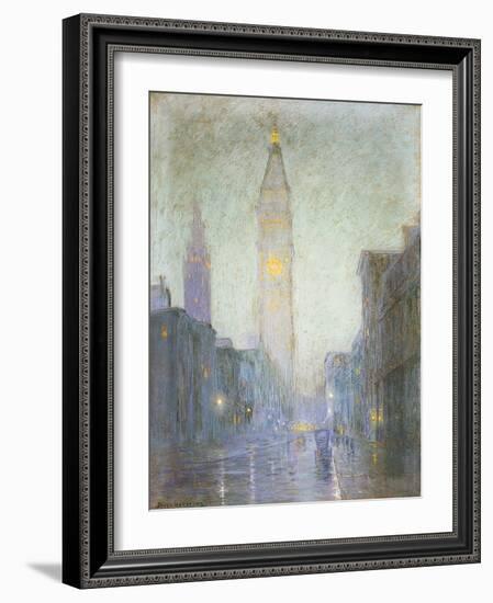 Madison Avenue at Twilight, c.1911-Lowell Birge Harrison-Framed Giclee Print