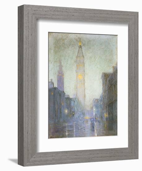 Madison Avenue at Twilight, c.1911-Lowell Birge Harrison-Framed Giclee Print