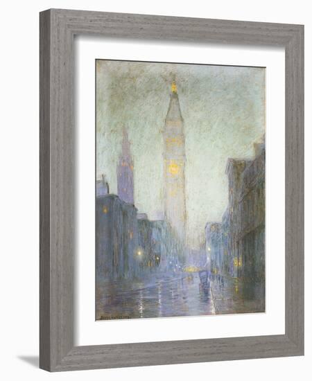 Madison Avenue at Twilight-Lovell Birge Harrison-Framed Giclee Print