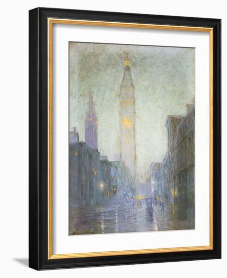 Madison Avenue at Twilight-Lovell Birge Harrison-Framed Giclee Print