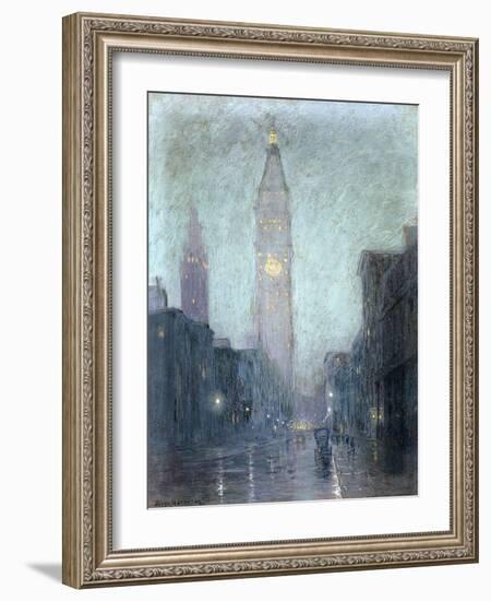 Madison Avenue at Twilight-Lowell Birge Harrison-Framed Giclee Print