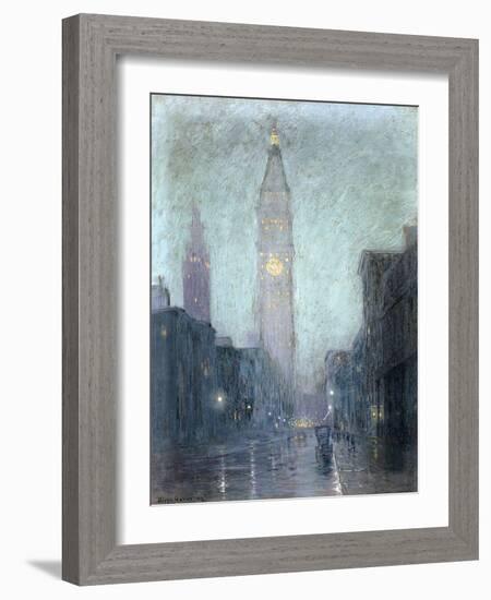 Madison Avenue at Twilight-Lowell Birge Harrison-Framed Giclee Print