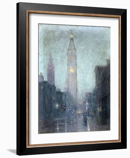 Madison Avenue at Twilight-Lowell Birge Harrison-Framed Giclee Print