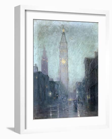 Madison Avenue at Twilight-Lowell Birge Harrison-Framed Giclee Print