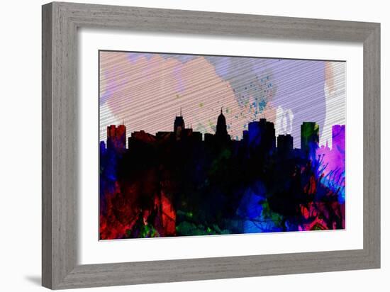 Madison City Skyline-NaxArt-Framed Art Print