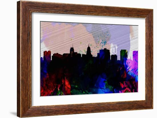 Madison City Skyline-NaxArt-Framed Art Print