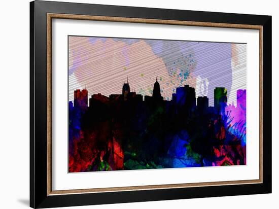 Madison City Skyline-NaxArt-Framed Art Print