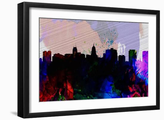 Madison City Skyline-NaxArt-Framed Art Print