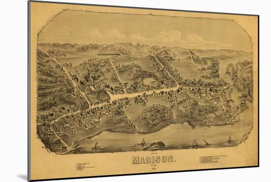 Madison, Connecticut - Panoramic Map-Lantern Press-Mounted Art Print