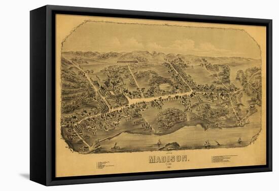 Madison, Connecticut - Panoramic Map-Lantern Press-Framed Stretched Canvas