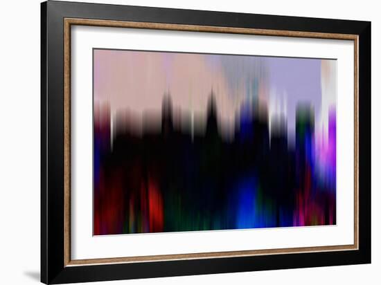 Madison Downtown Skyline-NaxArt-Framed Art Print