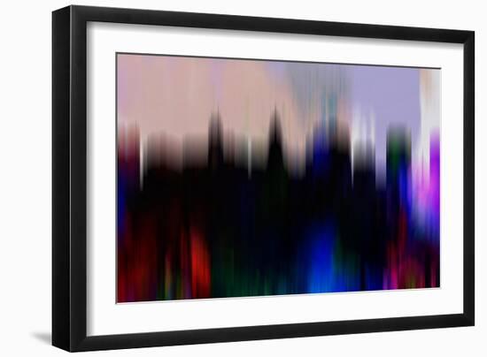 Madison Downtown Skyline-NaxArt-Framed Art Print