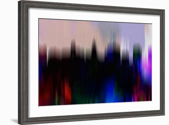 Madison Downtown Skyline-NaxArt-Framed Art Print