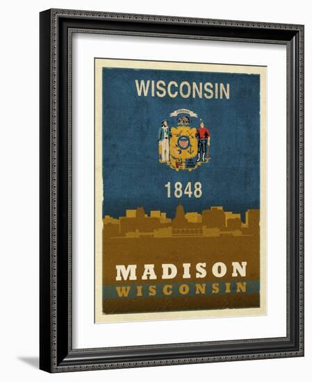 Madison Flag-Red Atlas Designs-Framed Giclee Print