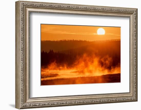 Madison River at sunrise, Yellowstone National Park.-Adam Jones-Framed Photographic Print