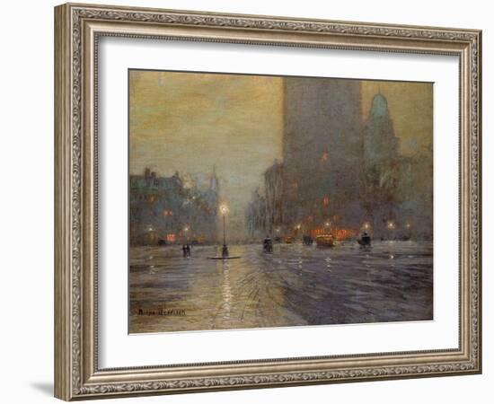 Madison Square, Rainy Night-Lowell Birge Harrison-Framed Giclee Print