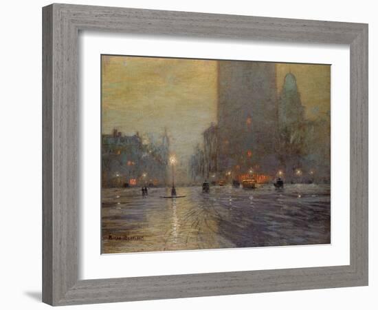 Madison Square, Rainy Night-Lowell Birge Harrison-Framed Giclee Print