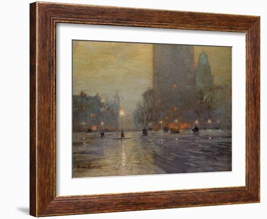 Madison Square, Rainy Night-Lowell Birge Harrison-Framed Giclee Print