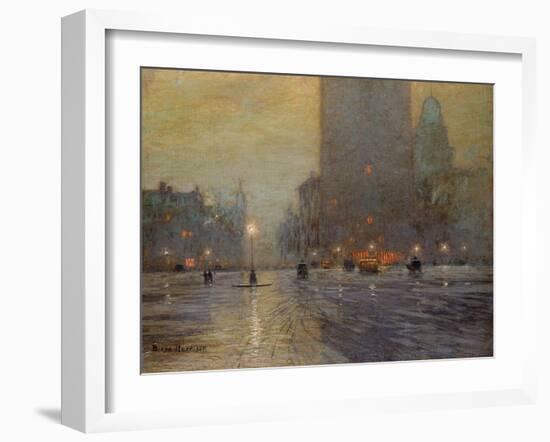 Madison Square, Rainy Night-Lowell Birge Harrison-Framed Giclee Print