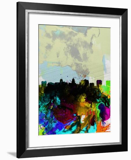 Madison Watercolor Skyline-NaxArt-Framed Art Print
