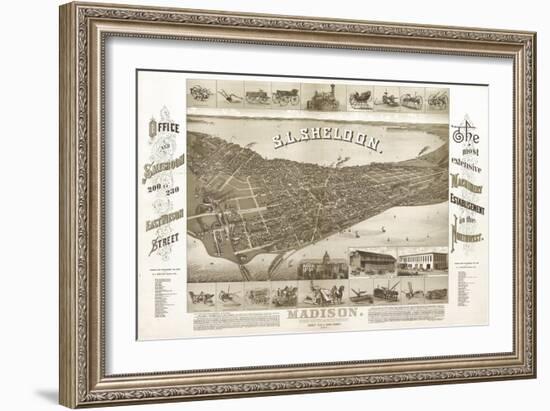 Madison, Wisconsin - Panoramic Map No. 1-Lantern Press-Framed Art Print