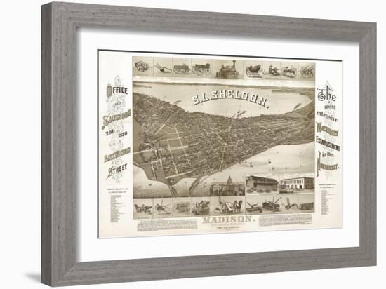 Madison, Wisconsin - Panoramic Map No. 1-Lantern Press-Framed Art Print