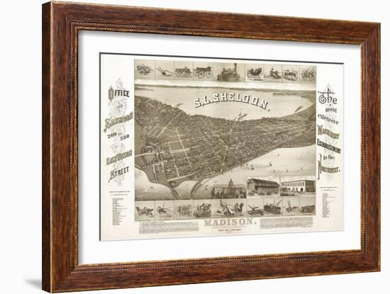 Madison, Wisconsin - Panoramic Map No. 1-Lantern Press-Framed Art Print