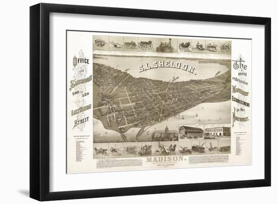 Madison, Wisconsin - Panoramic Map No. 1-Lantern Press-Framed Art Print