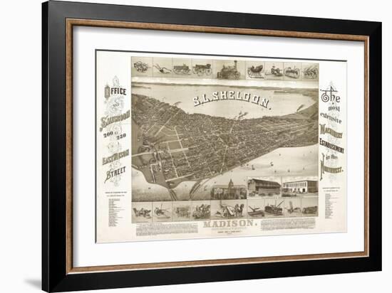 Madison, Wisconsin - Panoramic Map No. 1-Lantern Press-Framed Art Print